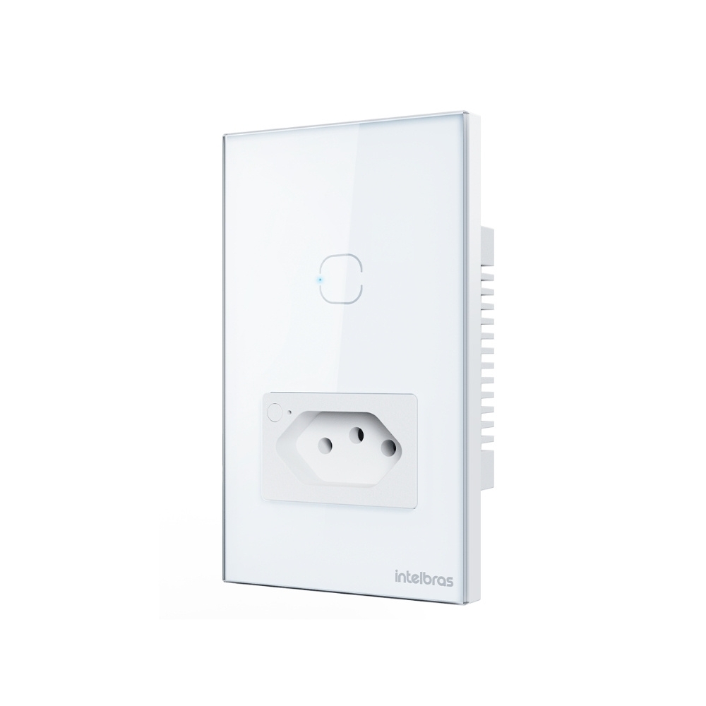 CONJUNTO 4X2 1 INTERRUPTOR TOUCH E 1 TOMADA 2P+T 10A BRANCO WIFI SMART - INTELBRAS