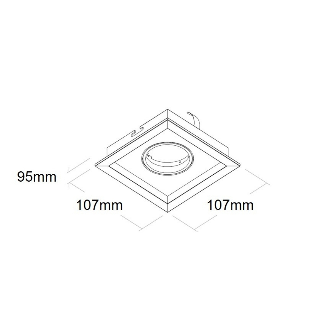 SPOT EMBUTIR PARA 1 LAMPADA DICROICA BRANCO QUADRO MICRO BORDA - BELLA LUCE