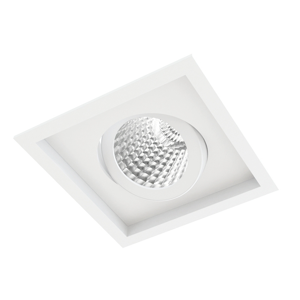 SPOT EMBUTIR PARA 1 LAMPADA PAR20 BRANCO QUADRO MICRO BORDA - BELLA LUCE