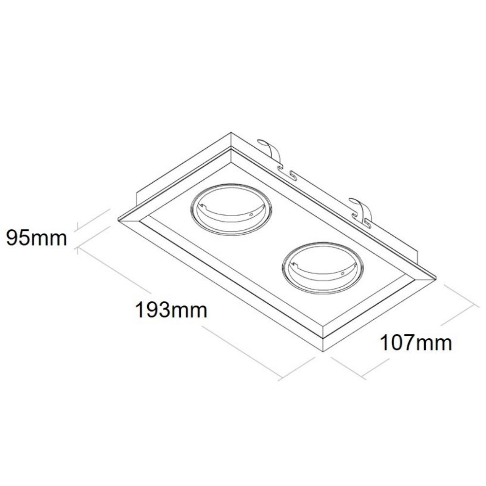 SPOT EMBUTIR PARA 2 LAMPADA DICROICA BRANCO QUADRADO MICRO BORDA - BELLA LUCE