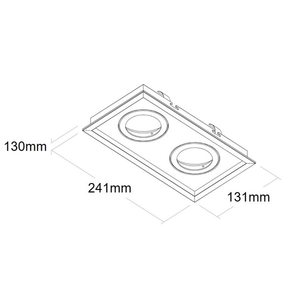 SPOT EMBUTIR PARA 2 LAMPADA PAR20 BRANCO QUADRADO MICRO BORDA