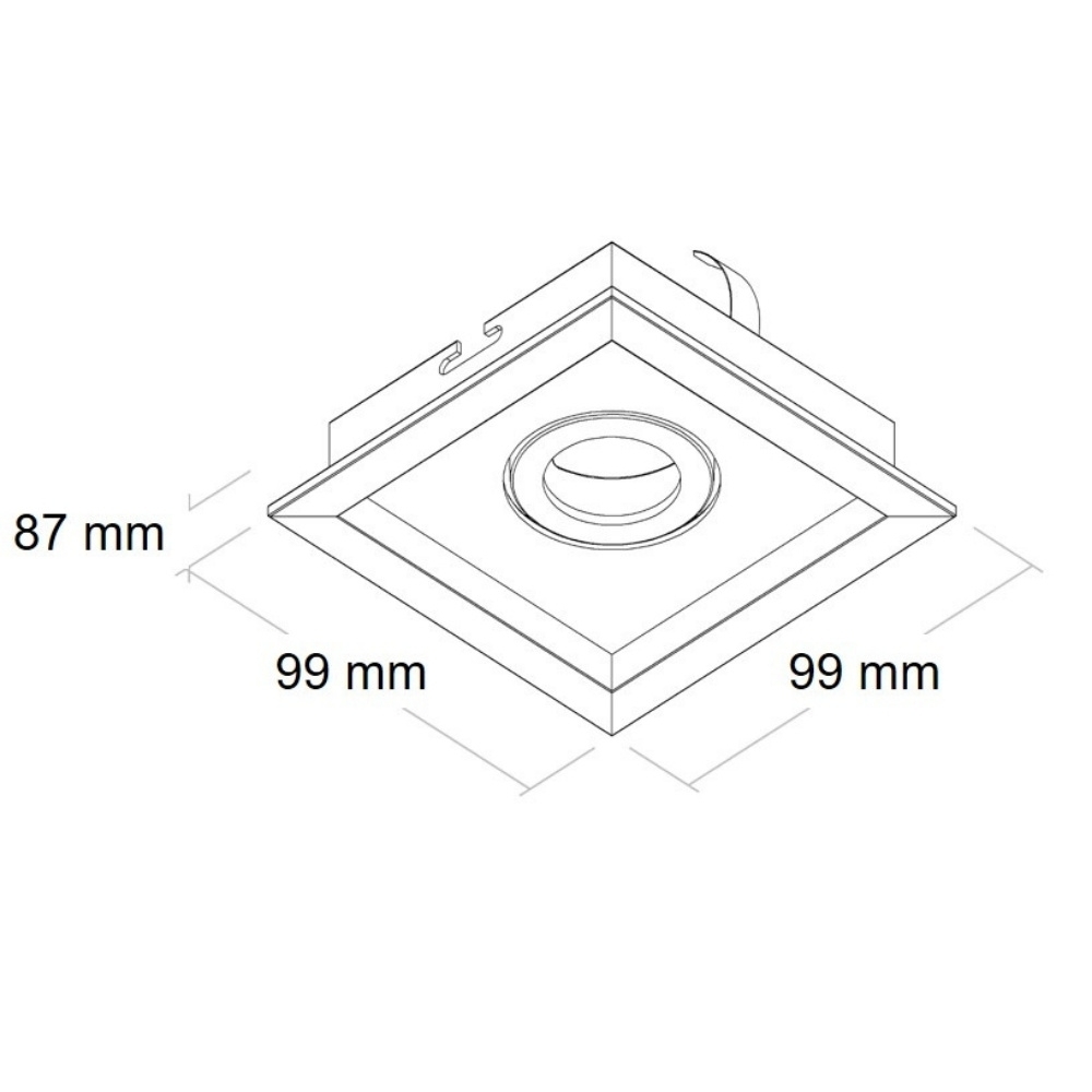 SPOT EMBUTIR PARA 1 LAMPADA MINI DICROICA BRANCO QUADRADO MICRO BORDA - BELLA LUCE