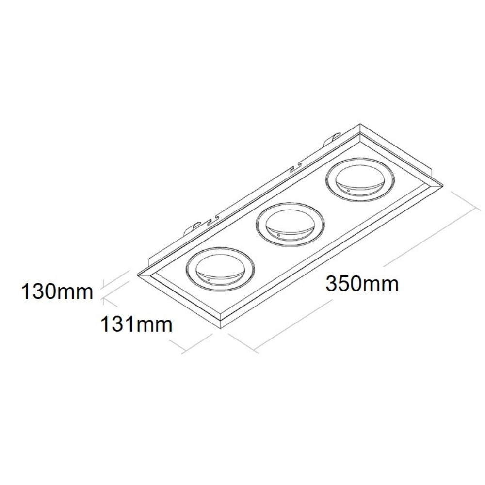 SPOT EMBUTIR PARA 3 LAMPADA AR70 BRANCO QUADRADO MICRO BORDA - BELLA LUCE