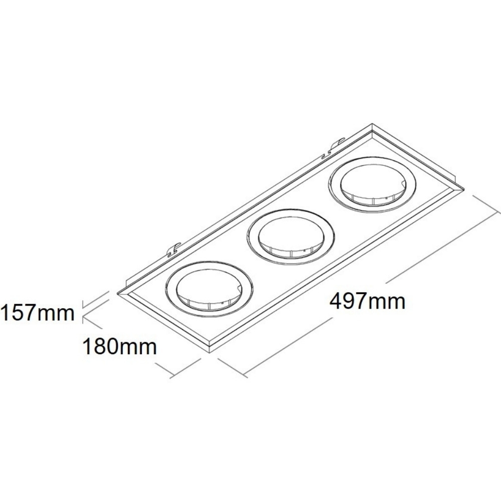 SPOT EMBUTIR PARA 3 LAMPADA AR111 BRANCO QUADRADO MICRO BORDA - BELLA LUCE