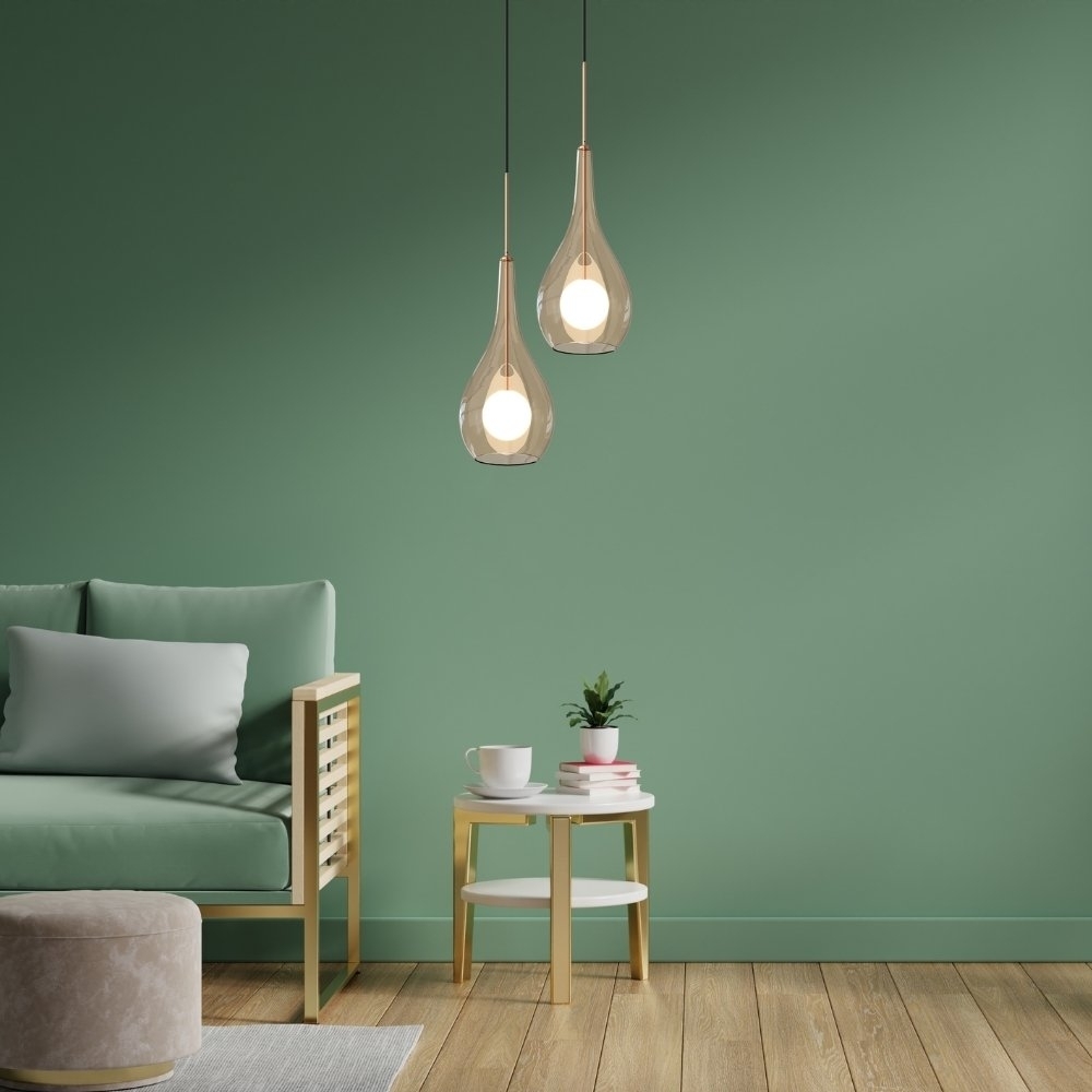 PENDENTE MABEL PARA 1 LAMPADA G9 AMBAR - HEVVY