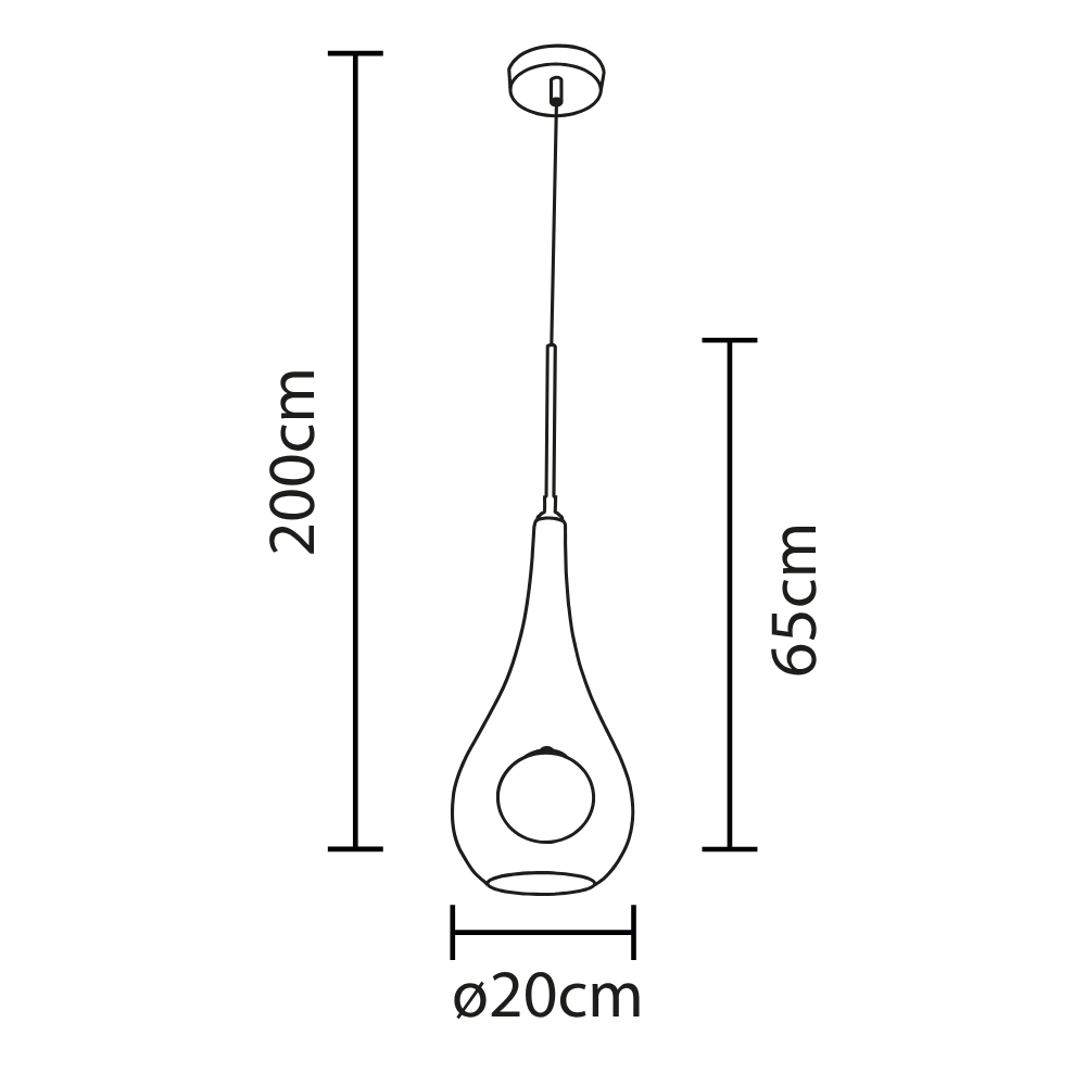 PENDENTE MABEL PARA 1 LAMPADA G9 AMBAR - HEVVY
