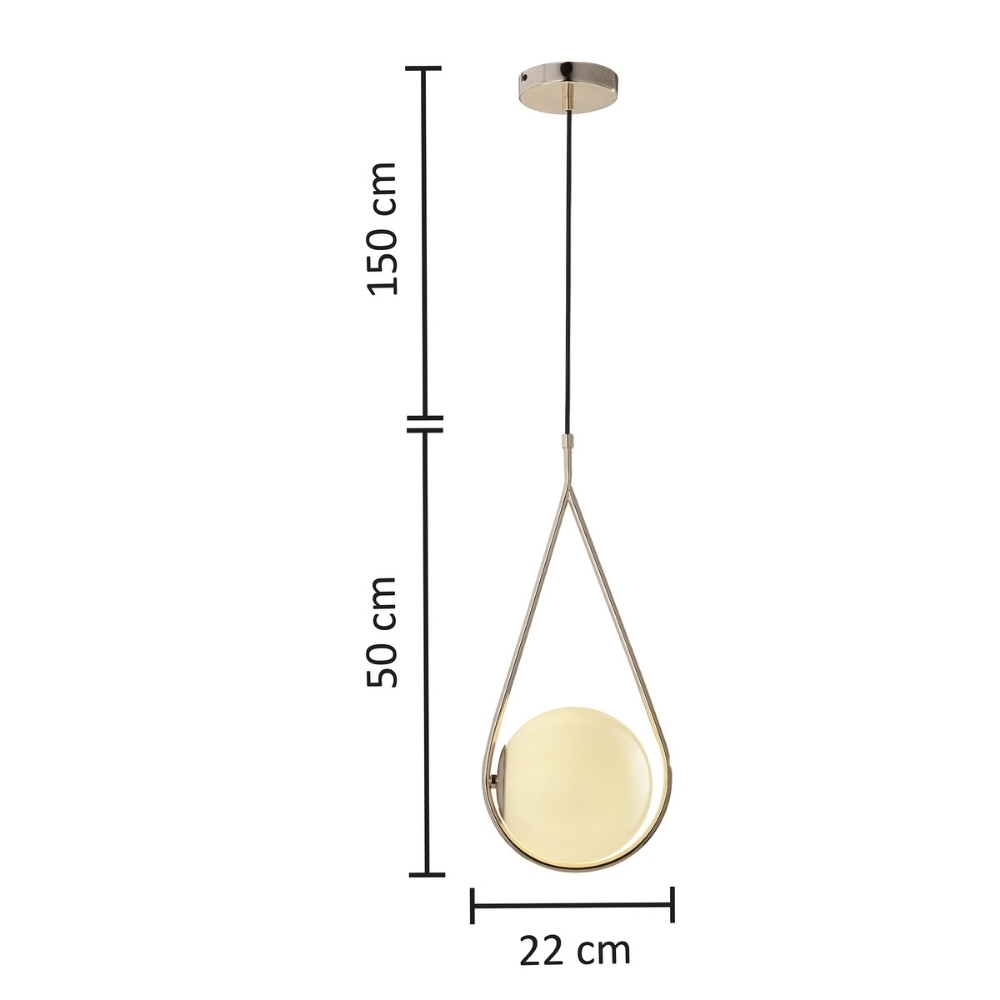 PENDENTE LA VILE PARA 1 LAMPADA G9 DOURADO - HEVVY
