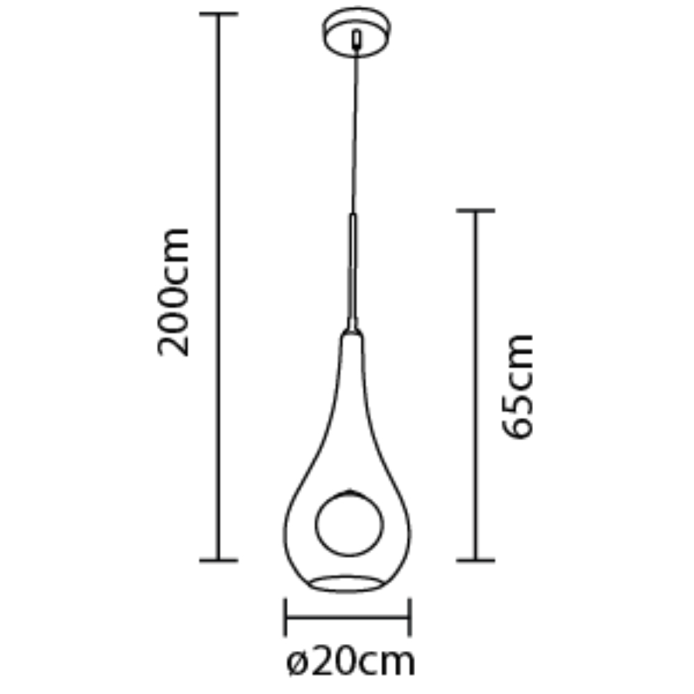 PENDENTE MABEL PARA 1 LAMPADA G9 SMOKY - HEVVY