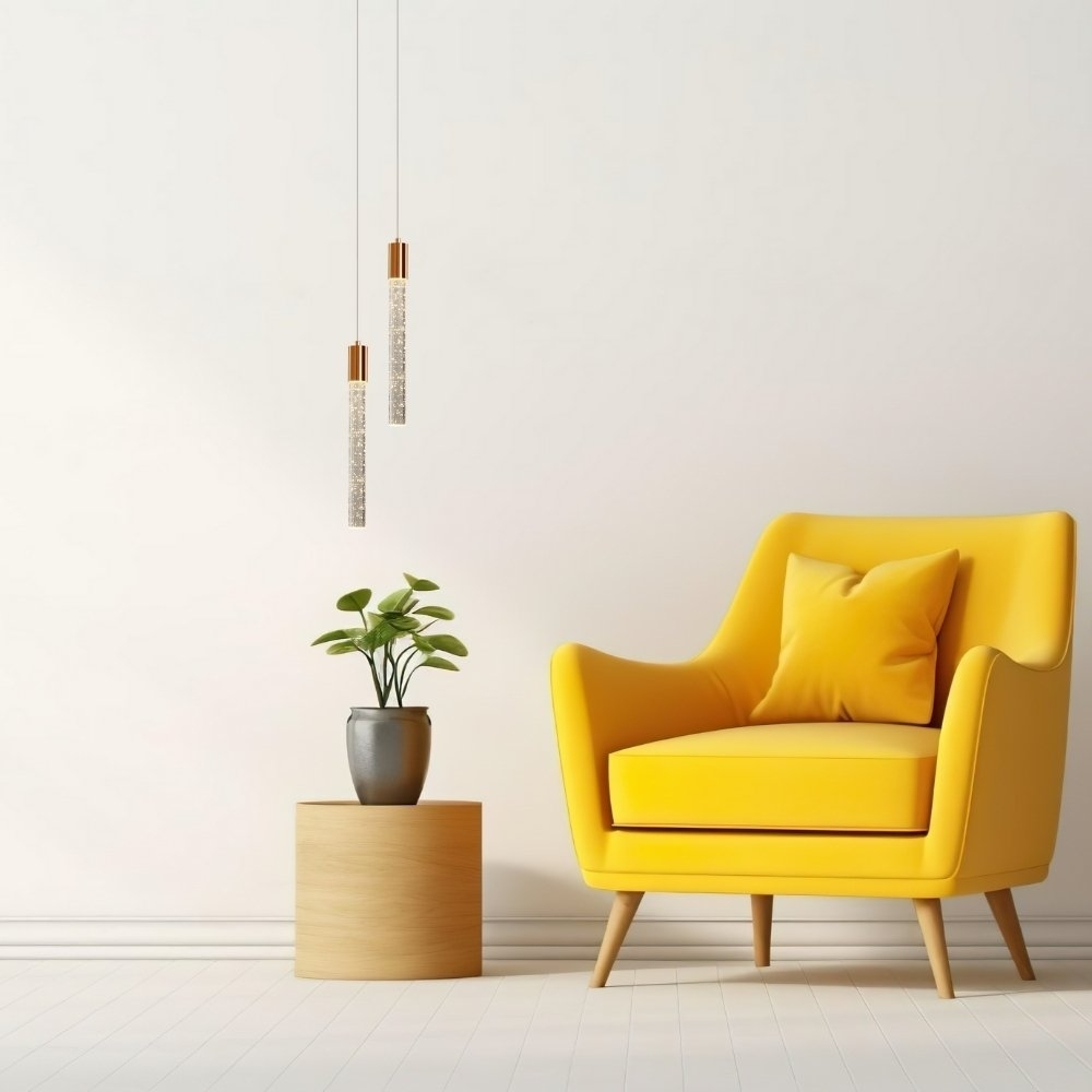 PENDENTE LED TUBO 6W BIVOLT LUZ AMARELA 3000K 123LM GOLD - HEVVY