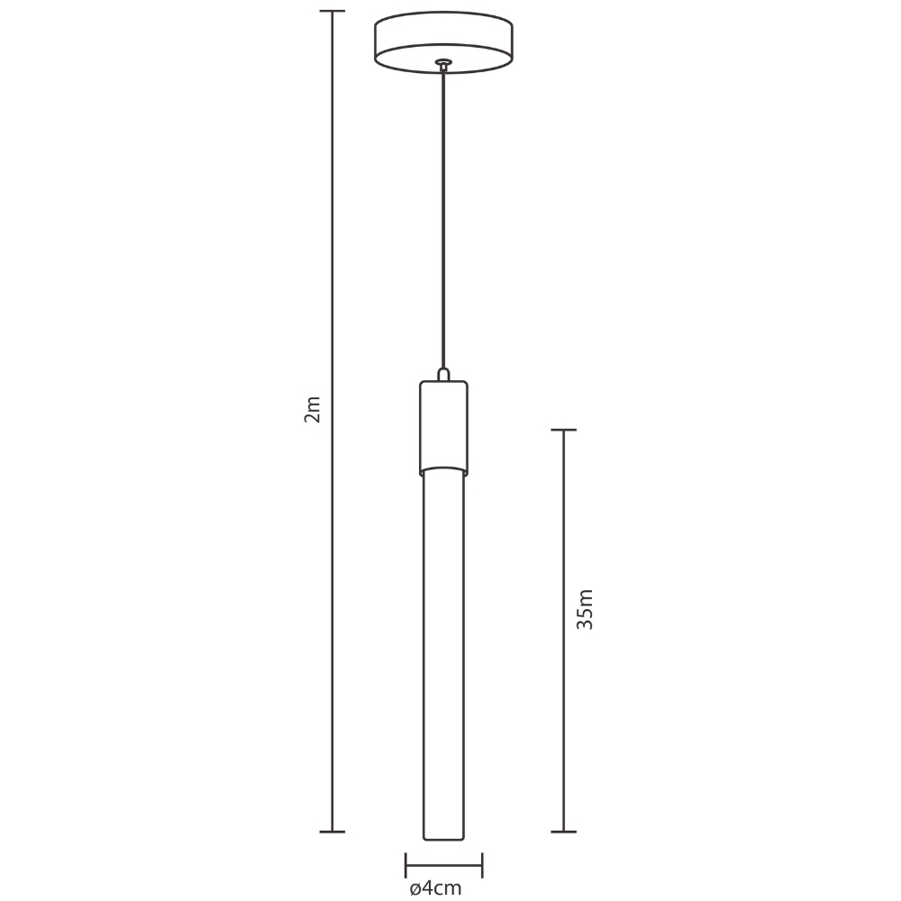 PENDENTE LED TUBO 6W BIVOLT LUZ AMARELA 3000K 123LM CROMATIZADO - HEVVY