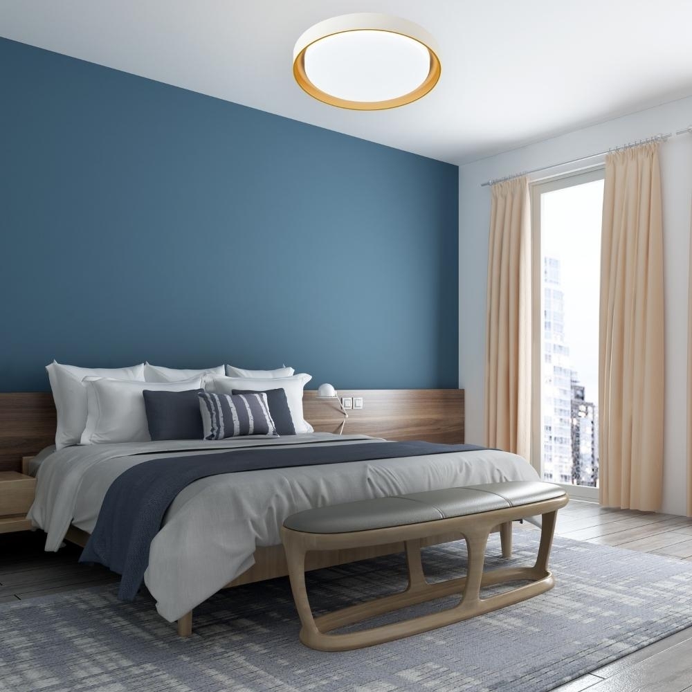 PLAFON LED SIENA 30W 3000K 4000K 6000K 2300LM D41CM BRANCO E GOLD - HEVVY