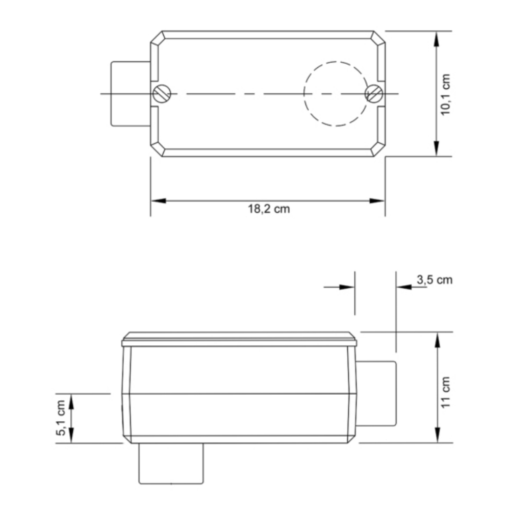 CONDULETE LB ALUMINIO 2.1/2 POLEGADAS SEM ROSCA COM TAMPA CEGA - TRAMONTINA