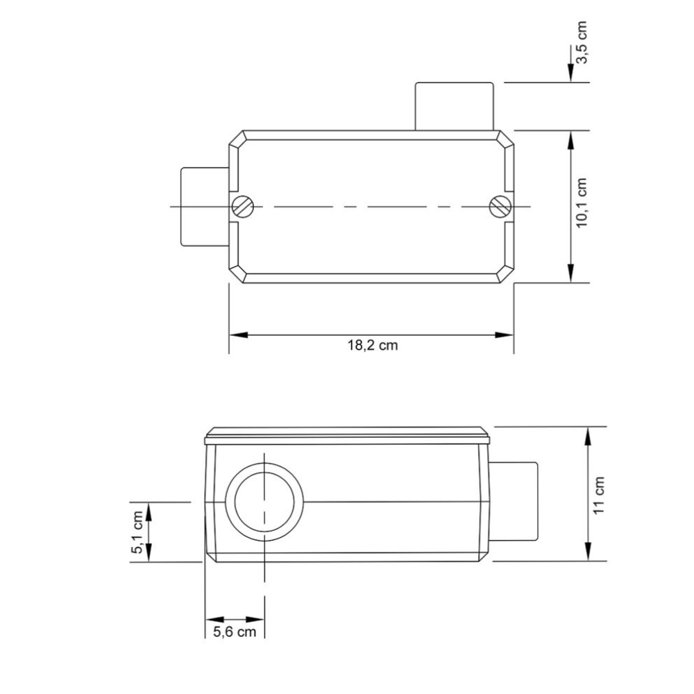 CONDULETE LR ALUMINIO 2.1/2 POLEGADAS SEM ROSCA COM TAMPA CEGA - TRAMONTINA