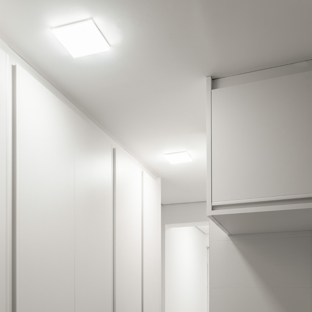 PAINEL LED SOBREPOR 18W BIVOLT 3000/6500K 1500LM QUADRADO BRANCO RECUADO - GAYA