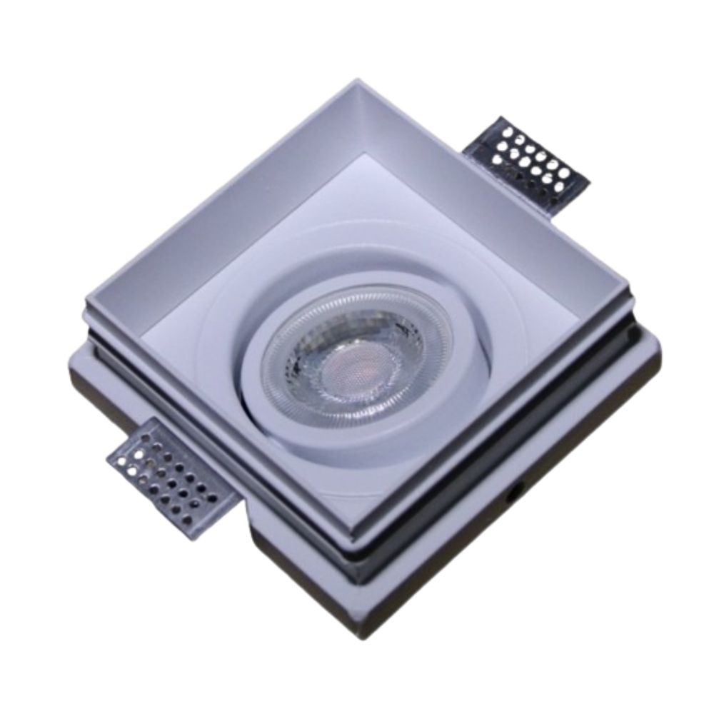 SPOT EMBUTIR PARA 1 LAMPADA DICROICA MR11 BRANCO QUADRO NO FRAME - GOLIGHT