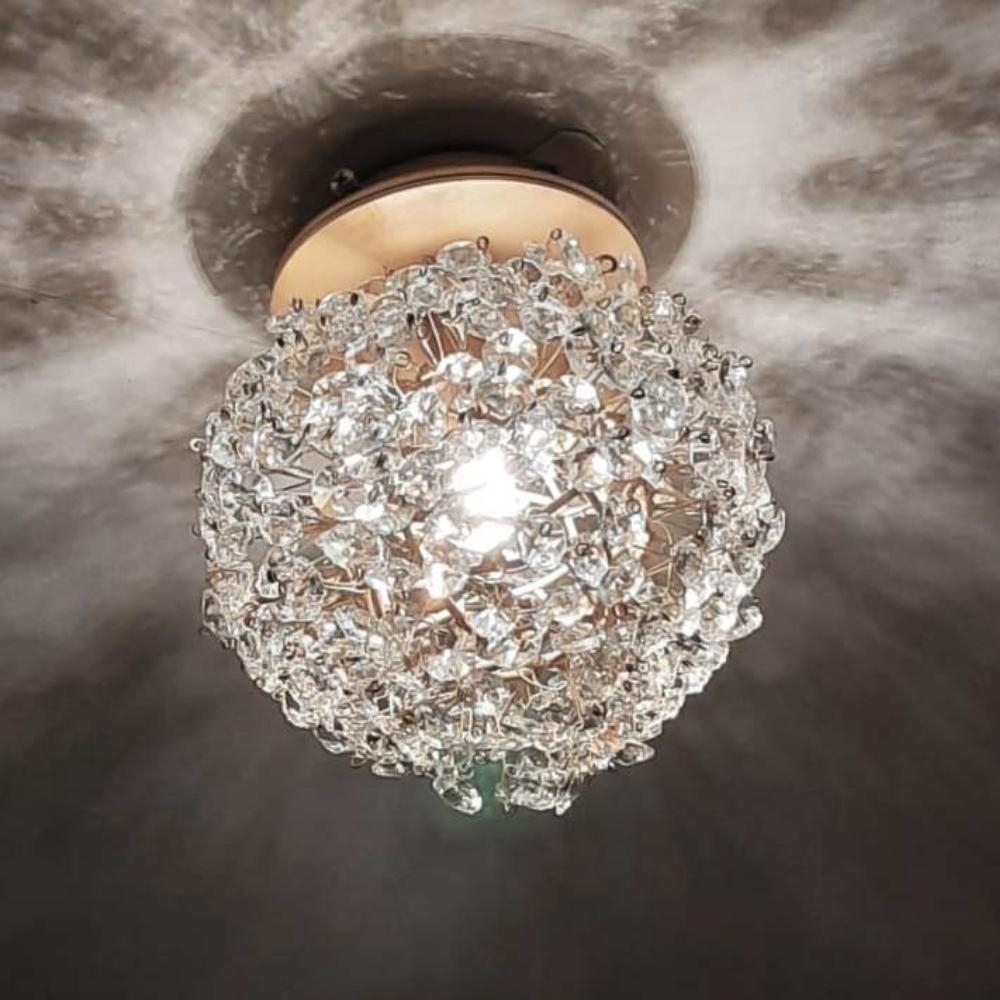 PLAFON PARA 1 LAMPADA G9 CRISTAL IRIS 17X15CM REDONDO - LAMPLUZ