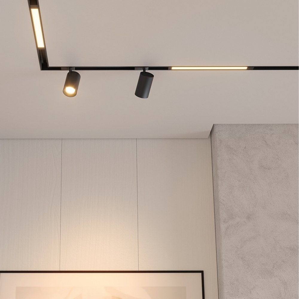 LUMINARIA TRACE PARA TRILHO 12,5W BIVOLT 3000K LUZ AMARELA 450LM PRETO - STELLA