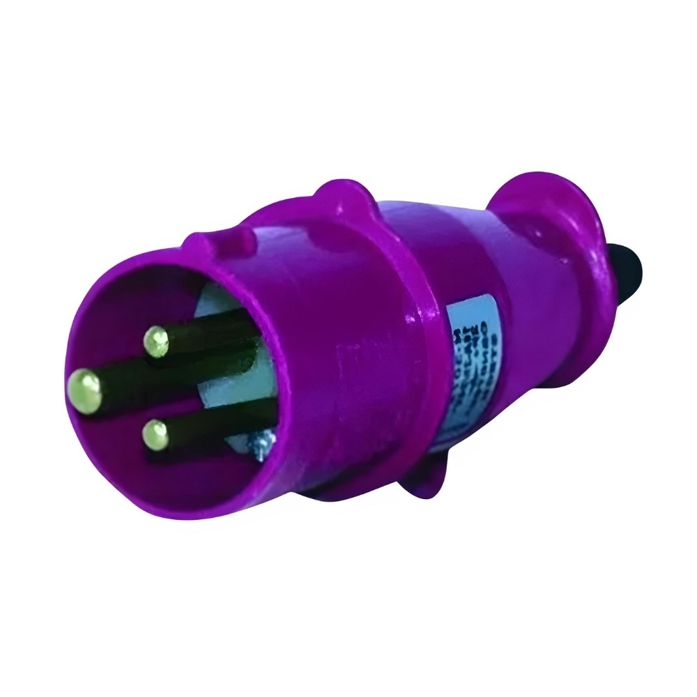 PLUGUE INDUSTRIAL 2P+T 16A 24V LILAS 2H IP44 - STECK