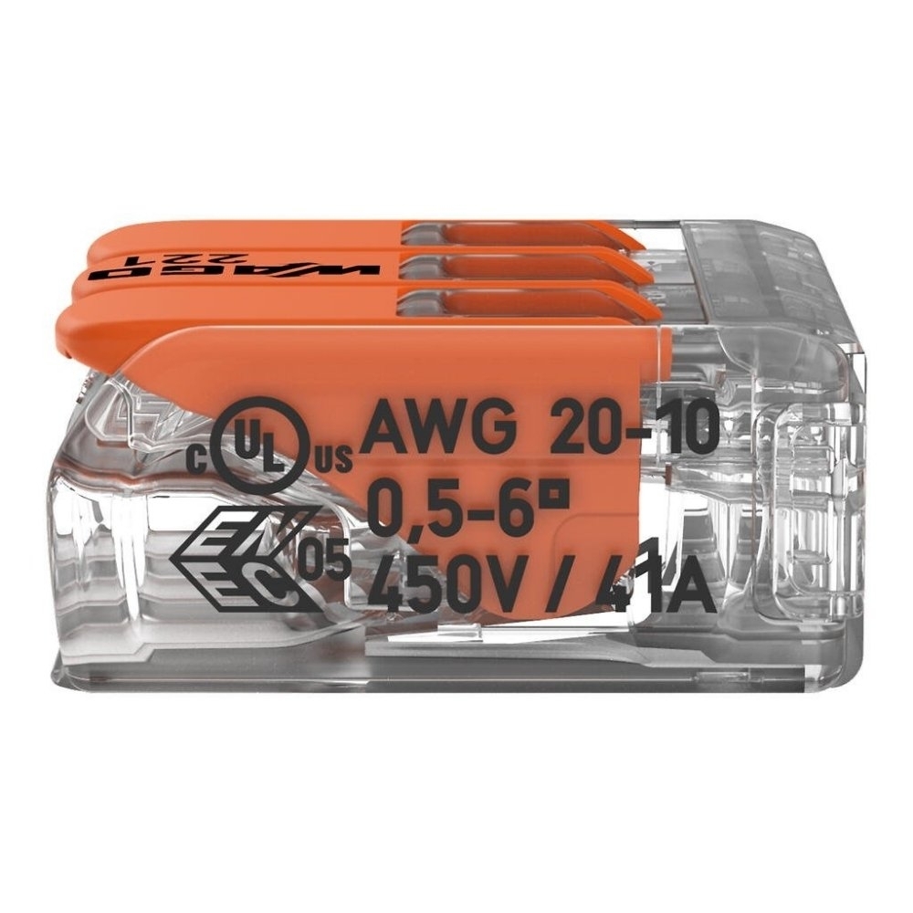 CONECTOR 3 POLO 41A 450V ATE 6MM COM 30 PECAS - WAGO