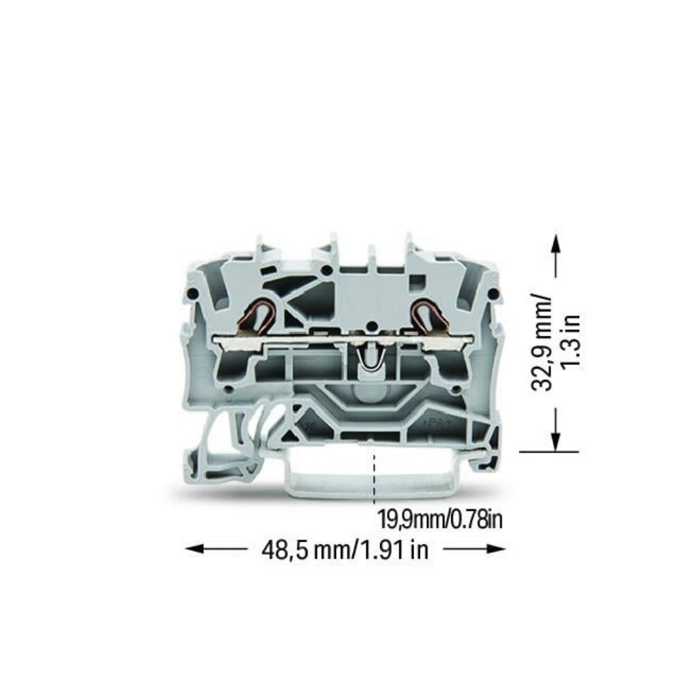 CONECTOR BORNE 2,5MM PUSH-IN CINZA - WAGO