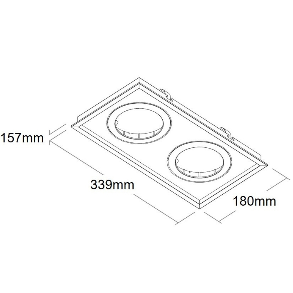 SPOT EMBUTIR PARA 2 LAMPADA PAR30 PRETO MICRO BORDA - BELLA LUCE
