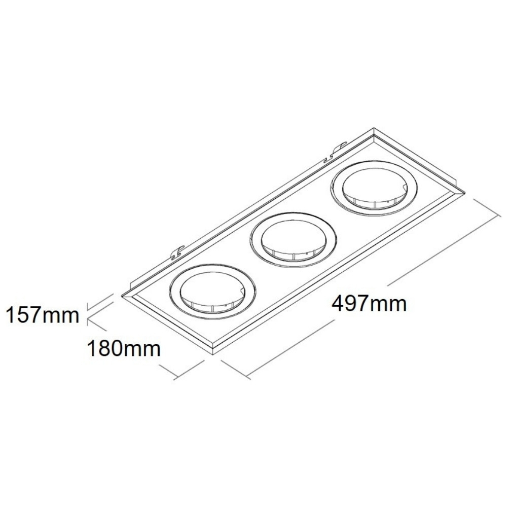 SPOT EMBUTIR PARA 3 LAMPADA PAR30 PRETO MICRO BORDA - BELLA LUCE