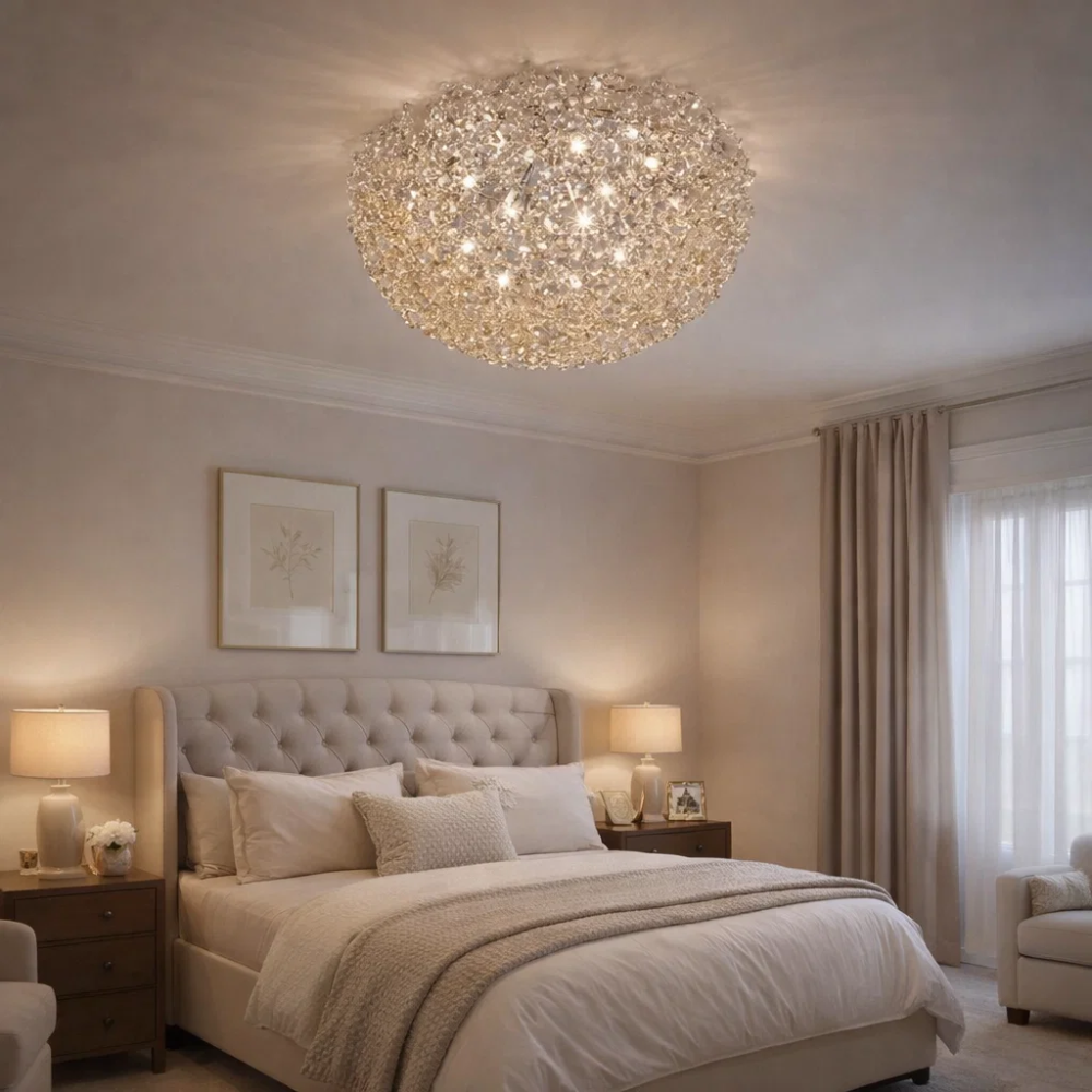 PLAFON PARA 4 LAMPADA G9 CRISTAL 40X20CM - LAMPLUZ