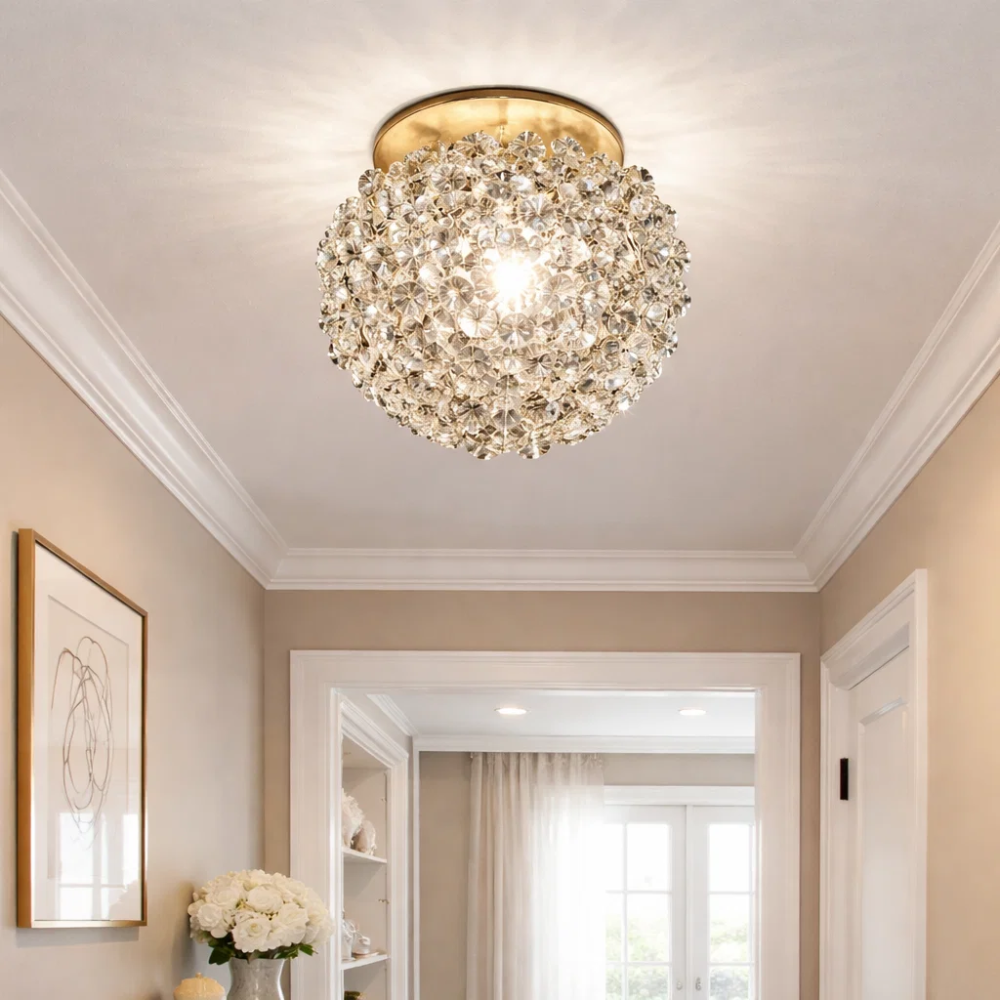 PLAFON PARA 1 LAMPADA G9 CRISTAL IRIS 17X15CM REDONDO - LAMPLUZ