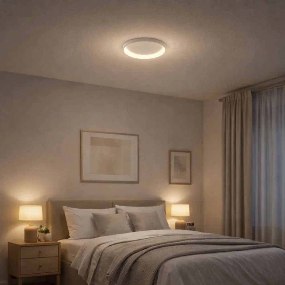 PLAFON LED DAMA BRANCO BIVOLT 34W LUZ AMARELA 3000K 45CM - S&L