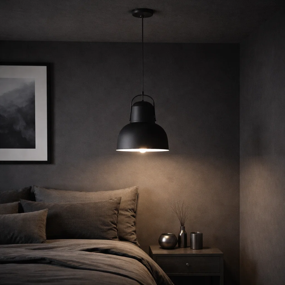 PENDENTE SPEN PARA 1 LAMPADA E27 GOLD PRETO - TY ILUMINACAO