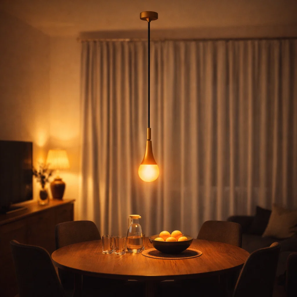 PENDENTE MINI BOLA PARA 1 LAMPADA G9 PLASTICO CHAMPAGNE - TY ILUMINACAO