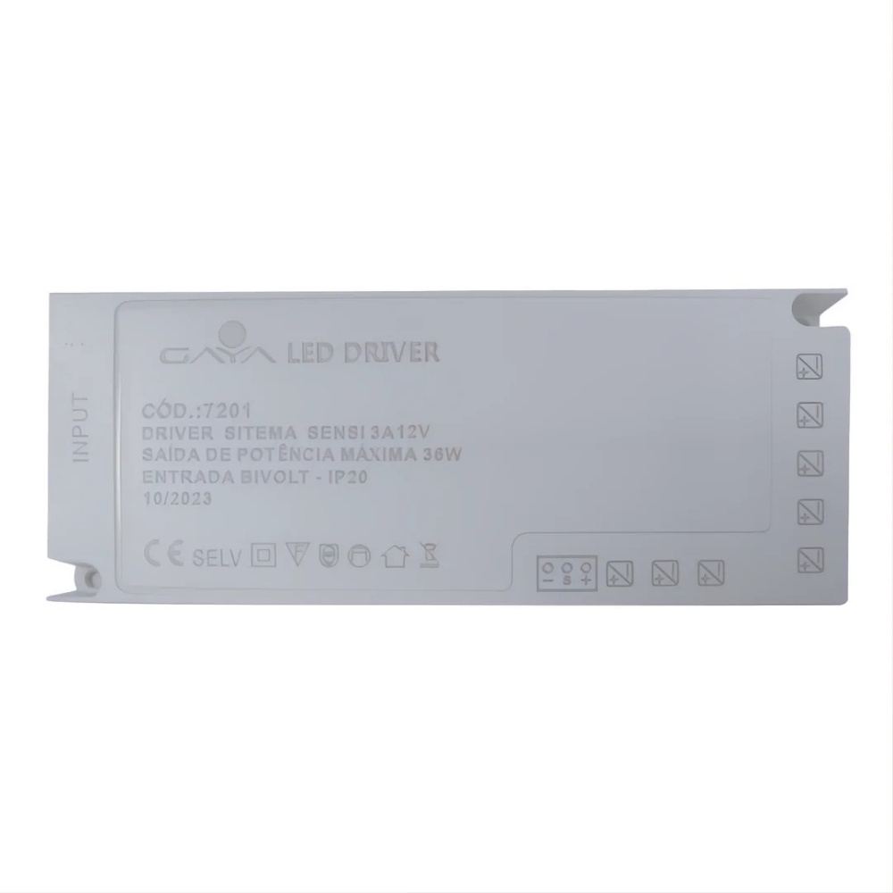 DRIVER SENSI BIVOLT 12V 100W BRANCO - GAYA