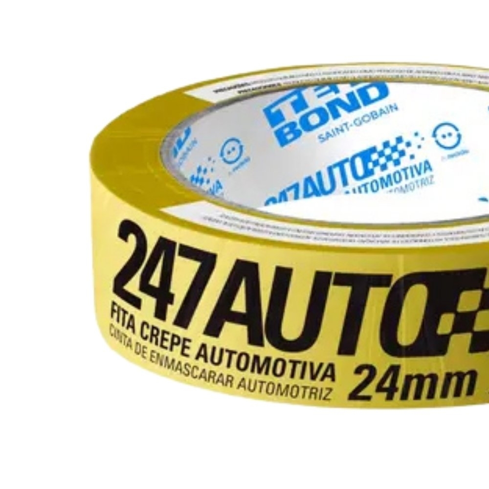 FITA CREPE 24MMX40M AMARELA AUTO - TEKBOND