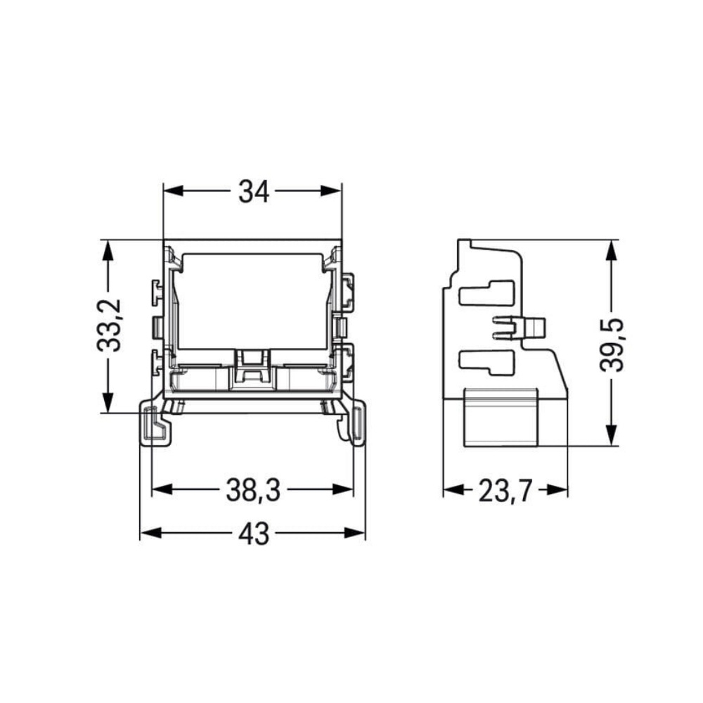 SUPORTE PARA TRILHO DIN 221-420 4MM AZUL - WAGO
