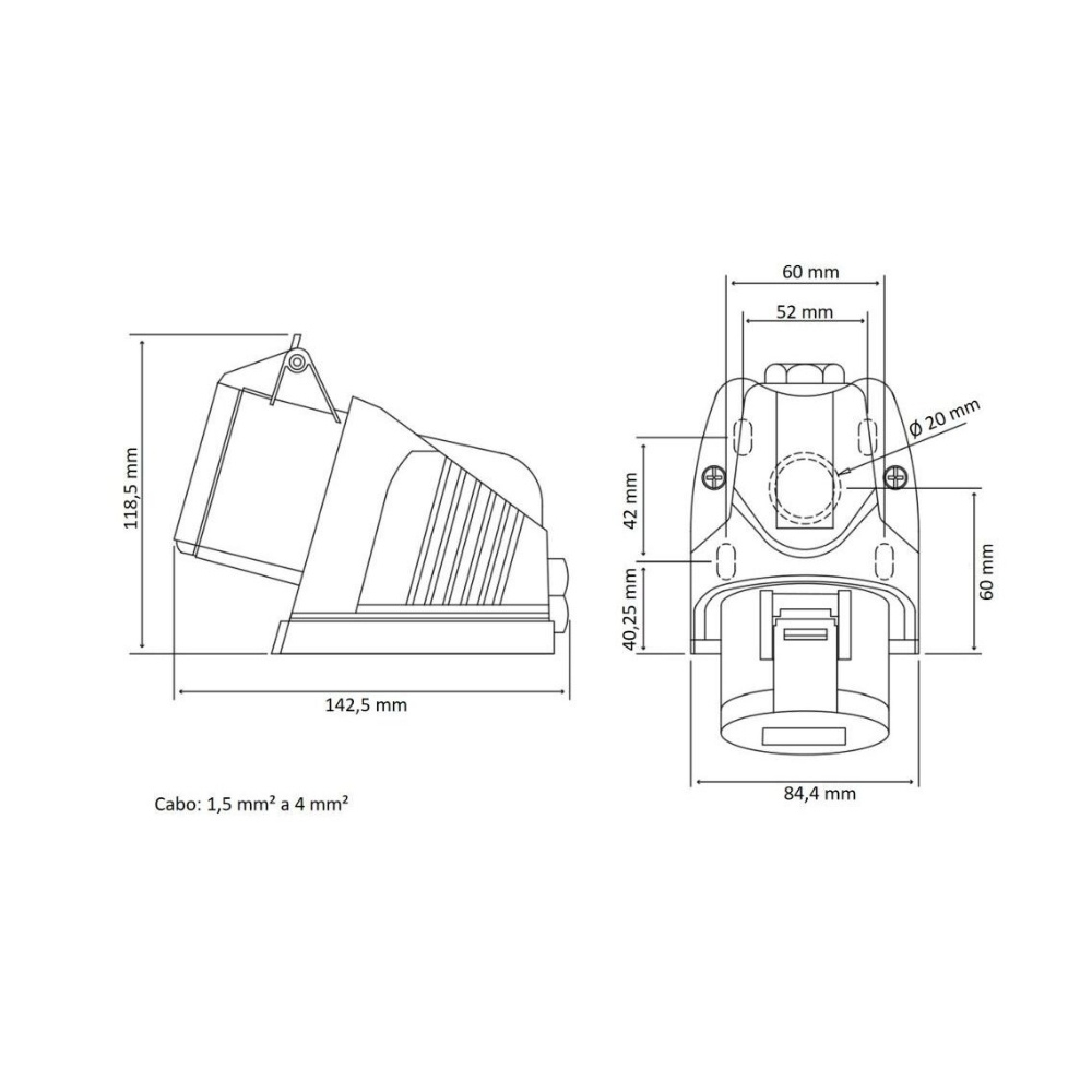 TOMADA INDUSTRIAL 3P+T+N EXT 16A 380/415V VM 6H - TRAMONTINA