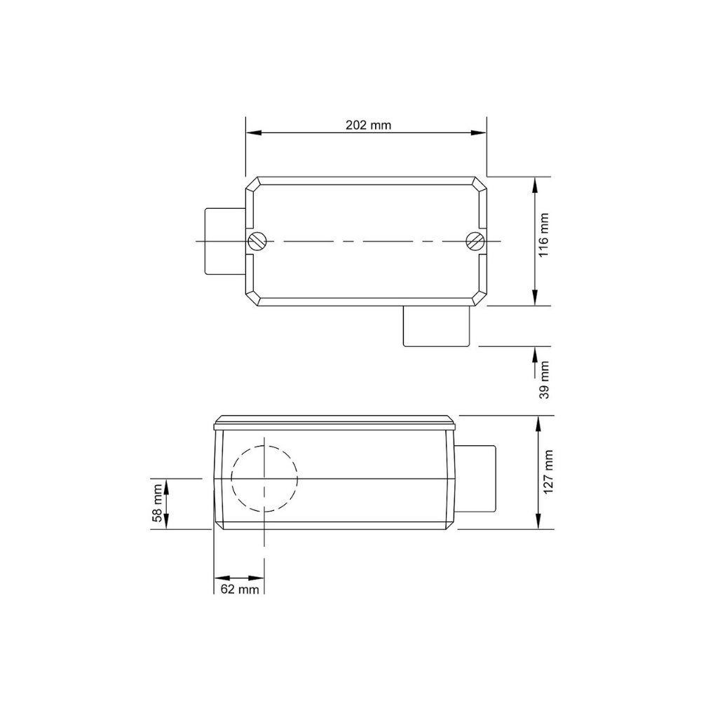 CONDULETE LL ALUMINIO 3 SEM ROSCA COM TAMPA CEGA - TRAMONTINA