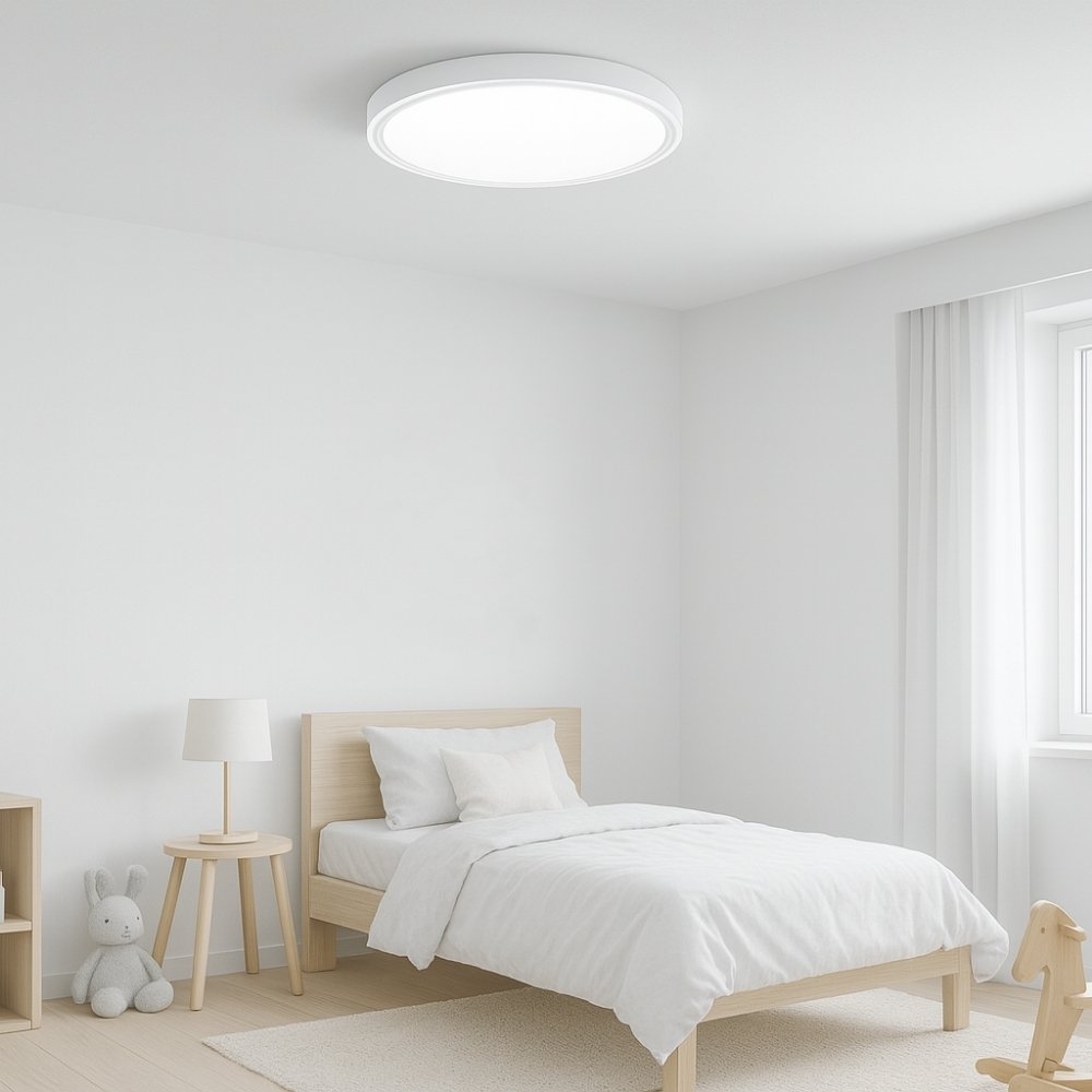 PLAFON LED GENOVA 31W 3000K/4000K/6000K BRANCO 37CM REDONDO - HEVVY