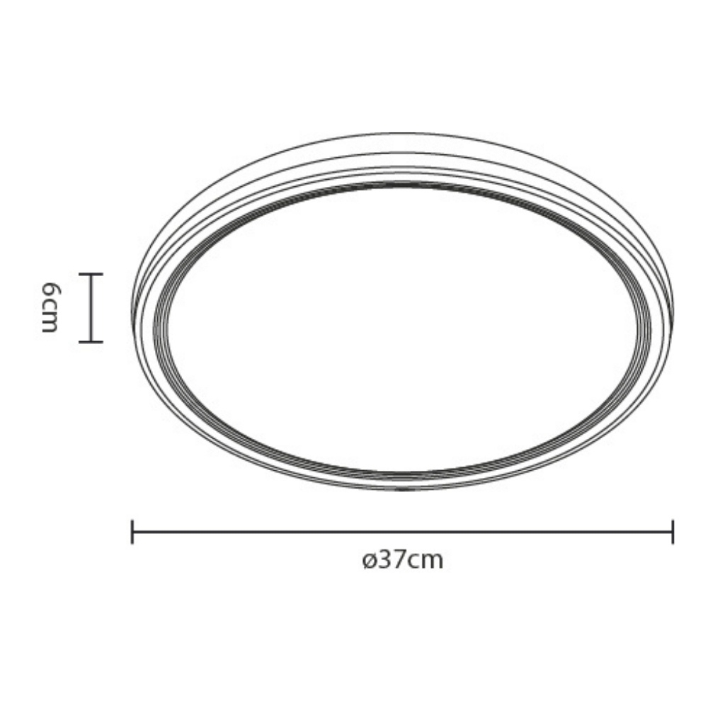 PLAFON LED GENOVA 37W 3000K/4000K/6000K CINZA 37CM REDONDO - HEVVY