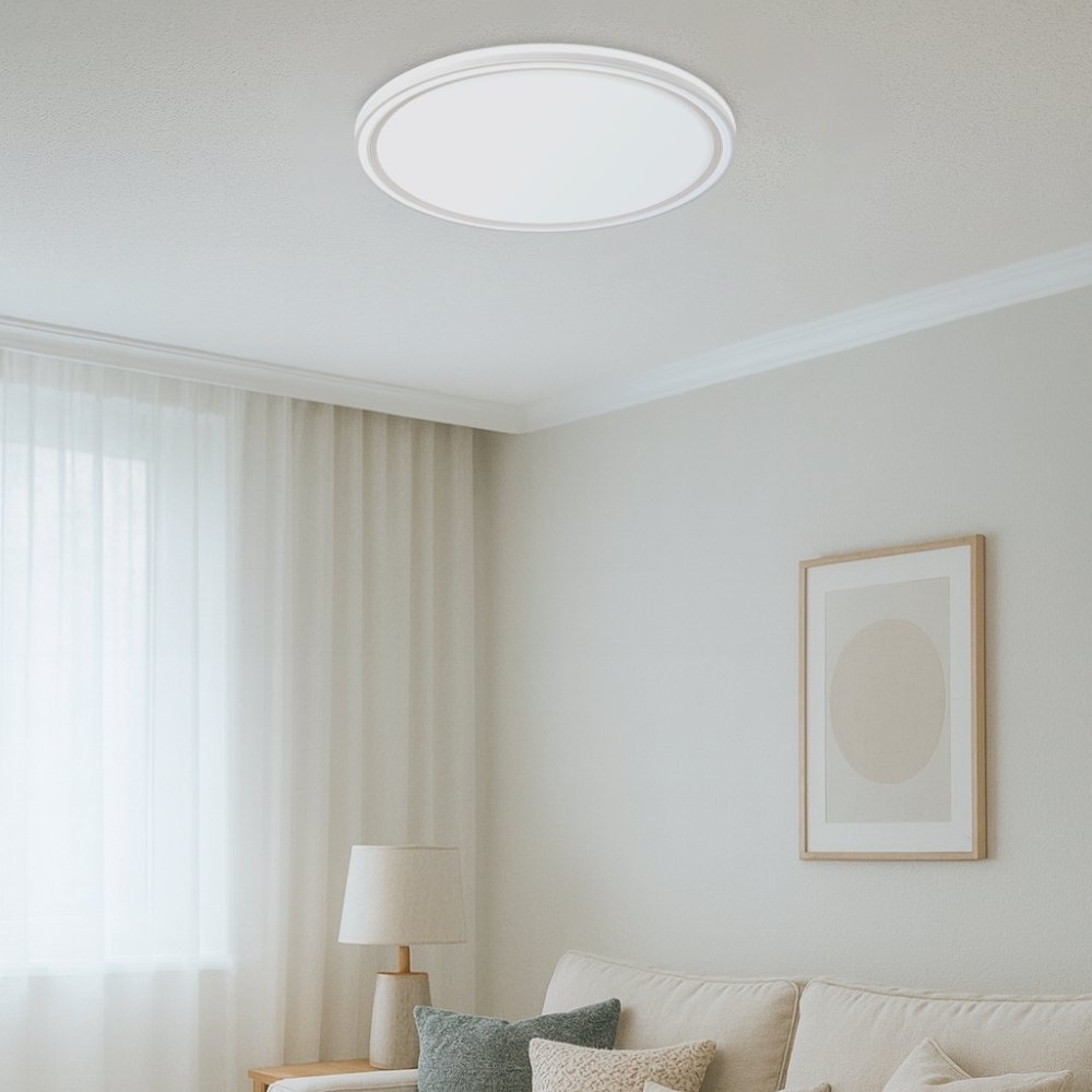 PLAFON LED GENOVA 20W 3000K/4000K/6000K BRANCO 30CM REDONDO - HEVVY