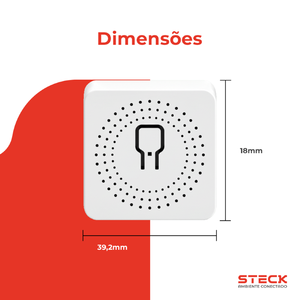 MODULO INTERRUPTOR INTERNO MINI 2 CANAIS AMBIENTE CONECTADO - STECK