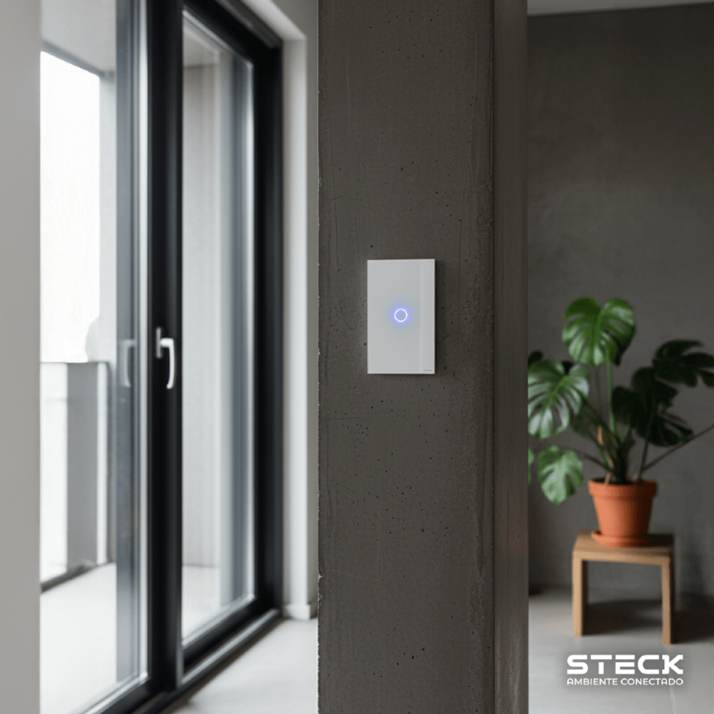 CONJUNTO 4X2 1 INTERRUPTOR TOUCH BRANCO WI-FI AMBIENTE CONECTADO - STECK