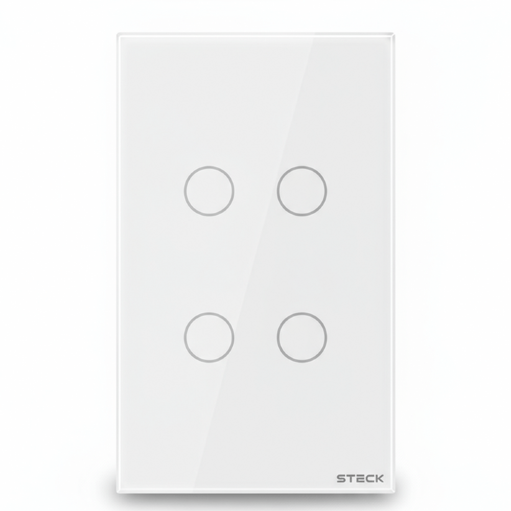 CONJUNTO 4X2 4 INTERRUPTORES TOUCH BRANCO WI-FI AMBIENTE CONECTADO - STECK