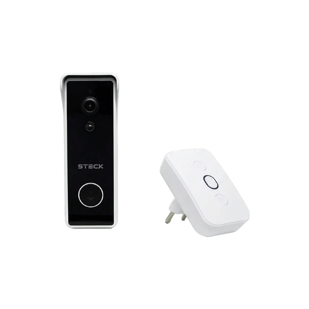 VIDEO PORTEIRO INTELIGENTE WI-FI COM CAMPAINHA AMBIENTE CONECTADO - STECK