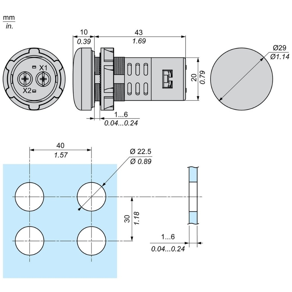 SINALEIRO LED 110VAC 22M VERDE - SCHNEIDER