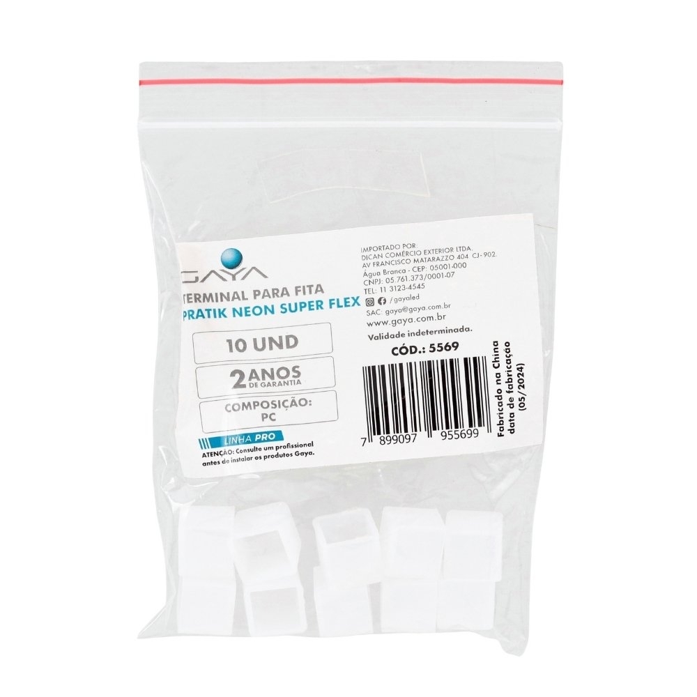 TERMINAL PARA FITAS PRATIK NEON SUPER FLEX COM 10 PECAS - GAYA