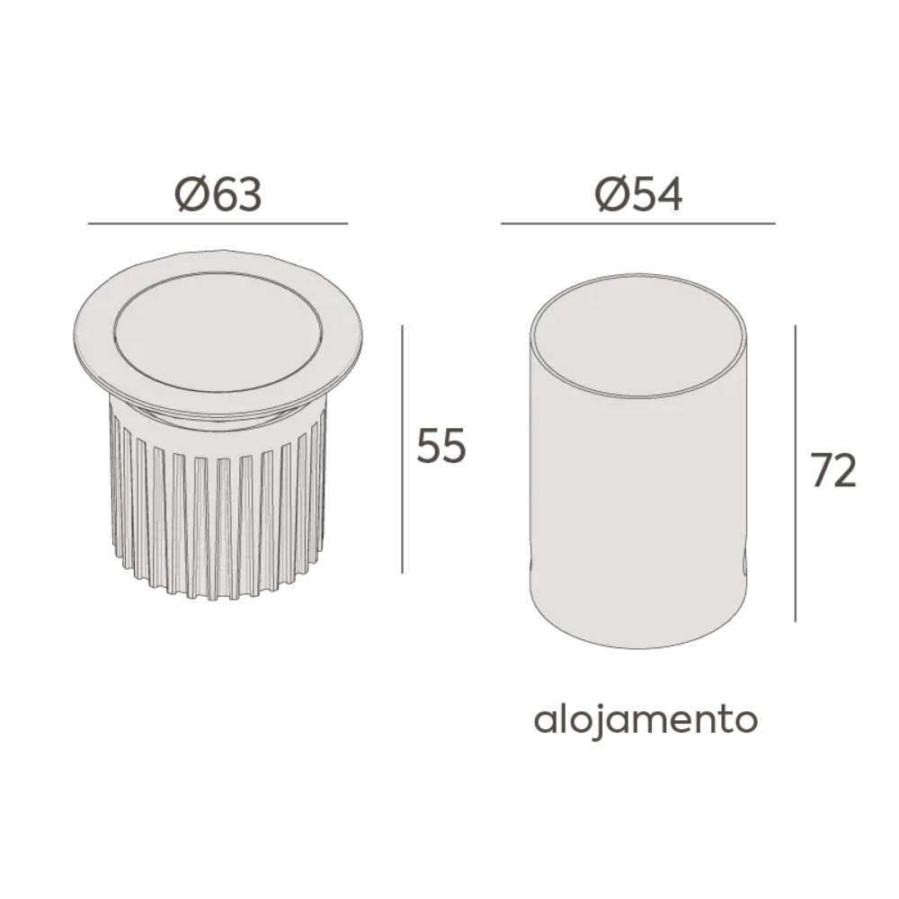 EMBUTIDO SOLO LED 2,5W BIVOLT 2700K 190LM PRETO 5G IP67 - INTERLIGHT