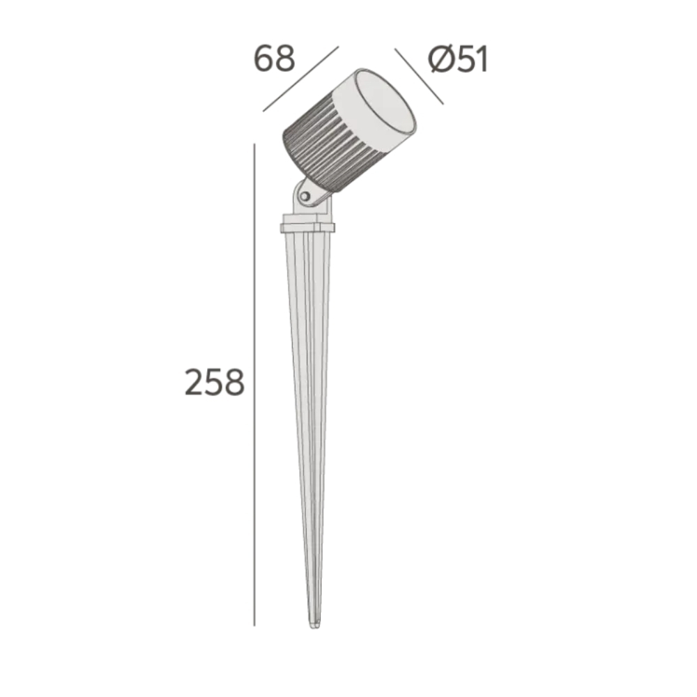 ESPETO LED 6W BIVOLT 2700K 500LM PRETO 30G IP66 - INTERLIGHT