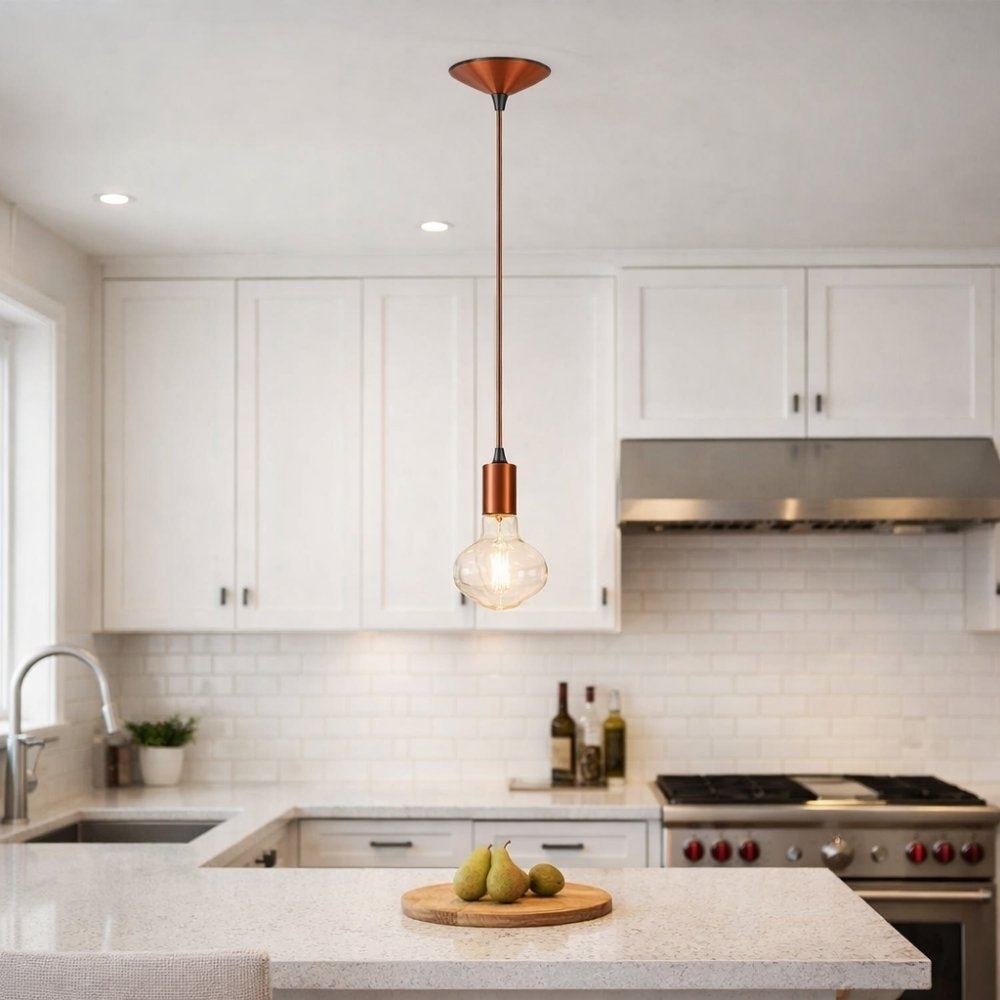 PENDENTE ORBITAL ALUMINIO PARA 1 LAMPADA E27 COBRE COM FIO 1 METRO - KIN LIGHT