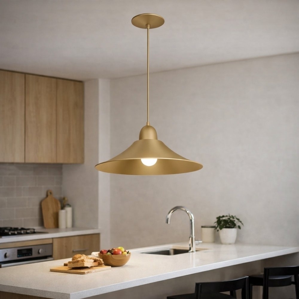 PENDENTE BAHREIN PARA 1 LAMPADA DOURADA - KIN LIGHT