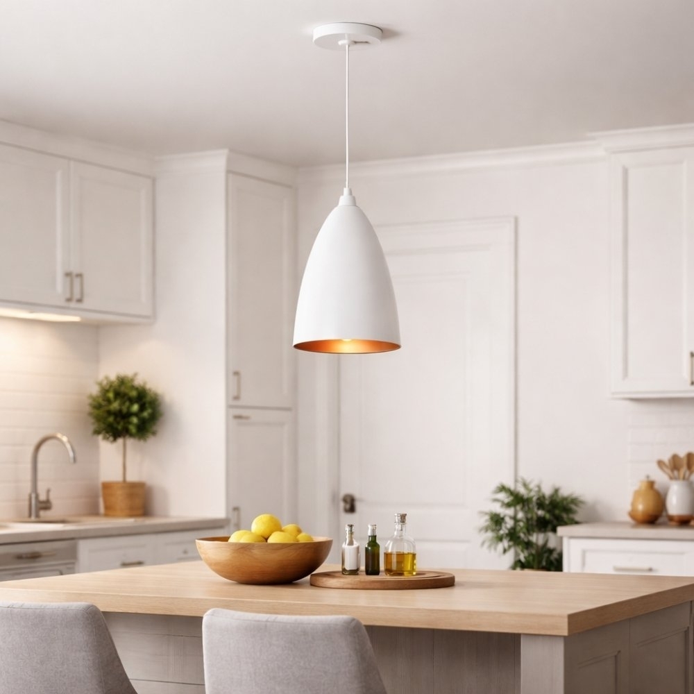 PENDENTE DETROIT BRANCO PARA 1 LAMPADA E27 - KIN LIGHT